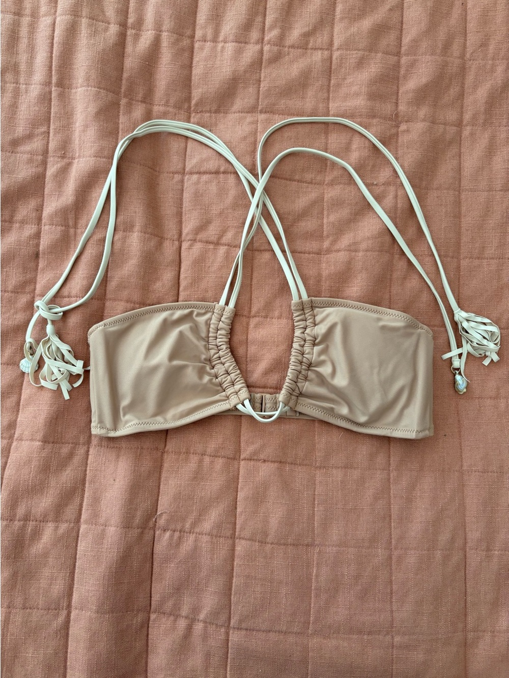 Aerie Neutral Bandeau Swim Top Bikini